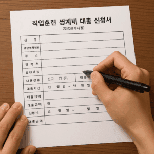 직업훈련 생계비 대출 신청서